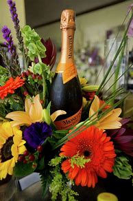 Image result for Champagne Bottle Bouquet