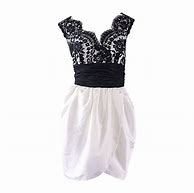 Image result for Cocktail Dress Black with White Lace