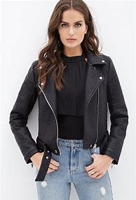Image result for Black Leather Jackets for Women