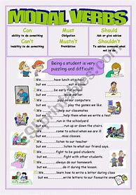Image result for Should Must Have to Modal Verbs Worksheets