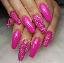 Image result for Long Hot Pink Nails