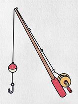 Image result for Fishing Rod Drawing