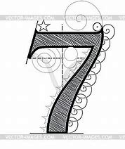 Image result for 3D Number 7 Drawing