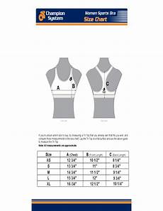 sport bra size chart free download