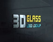 Image result for 3D Glass Window Logo Mockup PSD White Backround