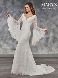 Image result for Bell Sleeve Wedding Dress