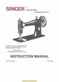 Image result for Singer Sewing Machine Instruction Manual