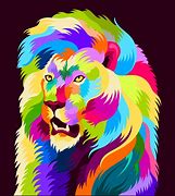 Image result for Colorful Lion Head Art