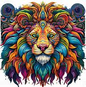 Image result for Colorful Lion Face