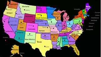 Image result for Map of the USA with States Labeled