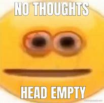 Image result for No Thoughts Head Empty Meme