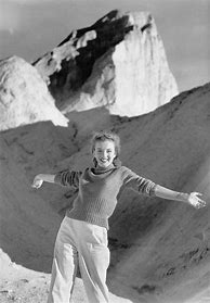 Image result for Marilyn Monroe Portrait Using Skiers and a Hillsdie