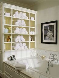 Image result for Built in Bathroom Towel Shelves