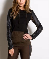 Image result for Matte Faux Leather Hoodie