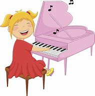 Image result for Girl Playing Piano Drawing