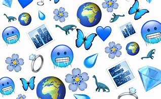 Image result for Transparent Background Blue Aesthetic Emojis