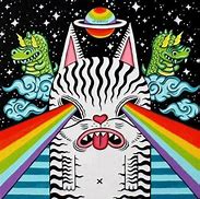 Image result for Trippy Scary Cat Art