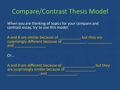 Image result for Compare and Contrast Essay Thesis Statement