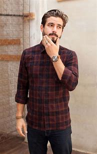Image result for Styling a Checked Red and White Shirt