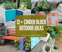 Image result for Cement Block Storage Bench