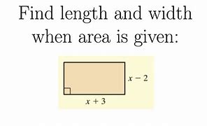 Image result for Is Area Length X Width