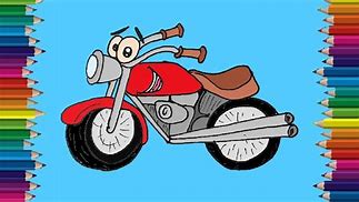 Image result for Cartoon Motorbike Drawing