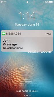 Image result for Image of iPhone SMS Message On Lock Screen