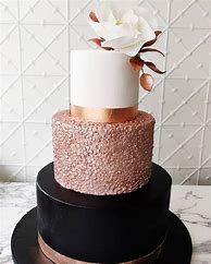Image result for Rose Gold and Black Cake