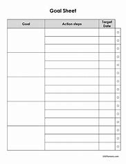 Image result for Goal List Printable