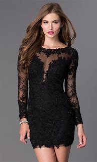 Image result for Black Short Evening Dresses