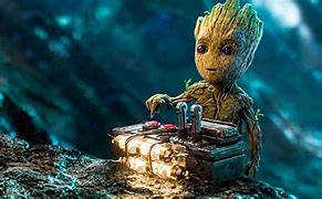 Image result for Baby Groot Pushing Button