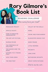 Image result for Gilmore Girls Reading List Printable