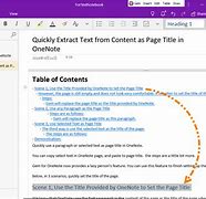 Image result for OneNote Table of Contents Tips