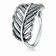 Image result for Pandora Rings Sparkling Feather Rose Ring