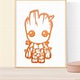 Image result for Baby Groot and Flowers Drawing