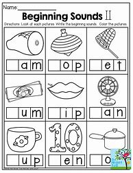 Image result for Beginning Sounds Kinder Worksheets