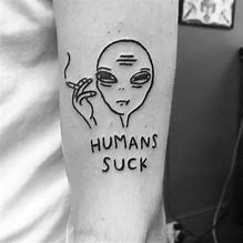 Image result for Alien Smoking Weed Tattoo