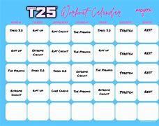 Image result for Focus T25 Workout Calendar Printable