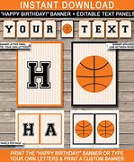 Image result for Basketball Happy Birthday Banner Printables