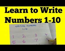 Image result for Write Numbers 1-10