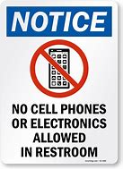 Image result for No Cell Phone in Bathroom Signs