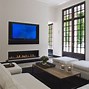 Image result for Living Room with Hanging Big Screen TV