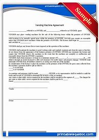 Image result for Vending Machine Agreement Template