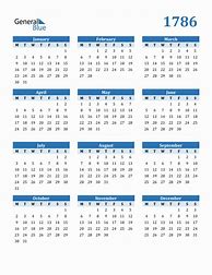 Image result for 1786 Calendar