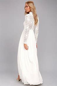 Image result for White Long Sleeve Maxi Wedding Dress