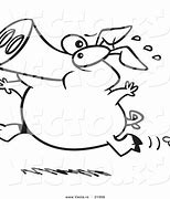 Image result for Running Pig Cartoon Black and White