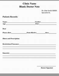 Image result for Fake Doctors Note Template