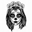 Image result for Sugar Skull Girl Black and White