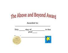 Image result for Above and Beyond Award