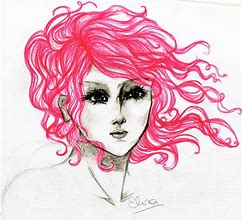 Image result for Pink Hair Drawing